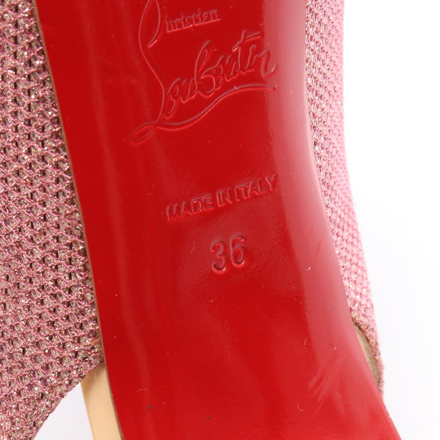 Christian Louboutin Shoes Pumps Heel EU 36 US 6 Leather Pink Authentic