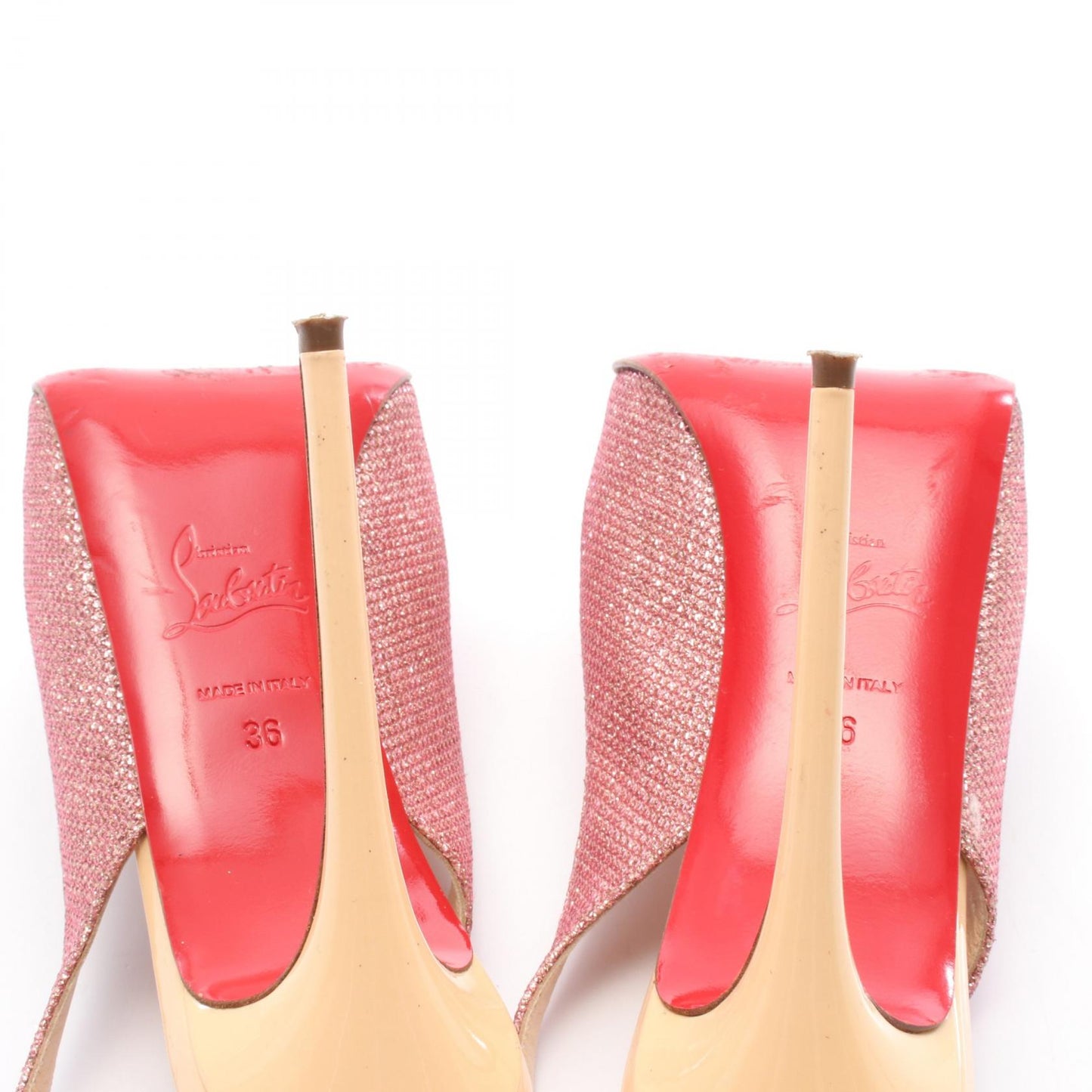 Christian Louboutin Shoes Pumps Heel EU 36 US 6 Leather Pink Authentic