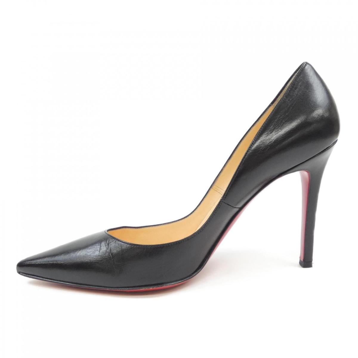 Christian Louboutin Shoes Pumps Heel EU 37.5 US 7.5 Black Authentic