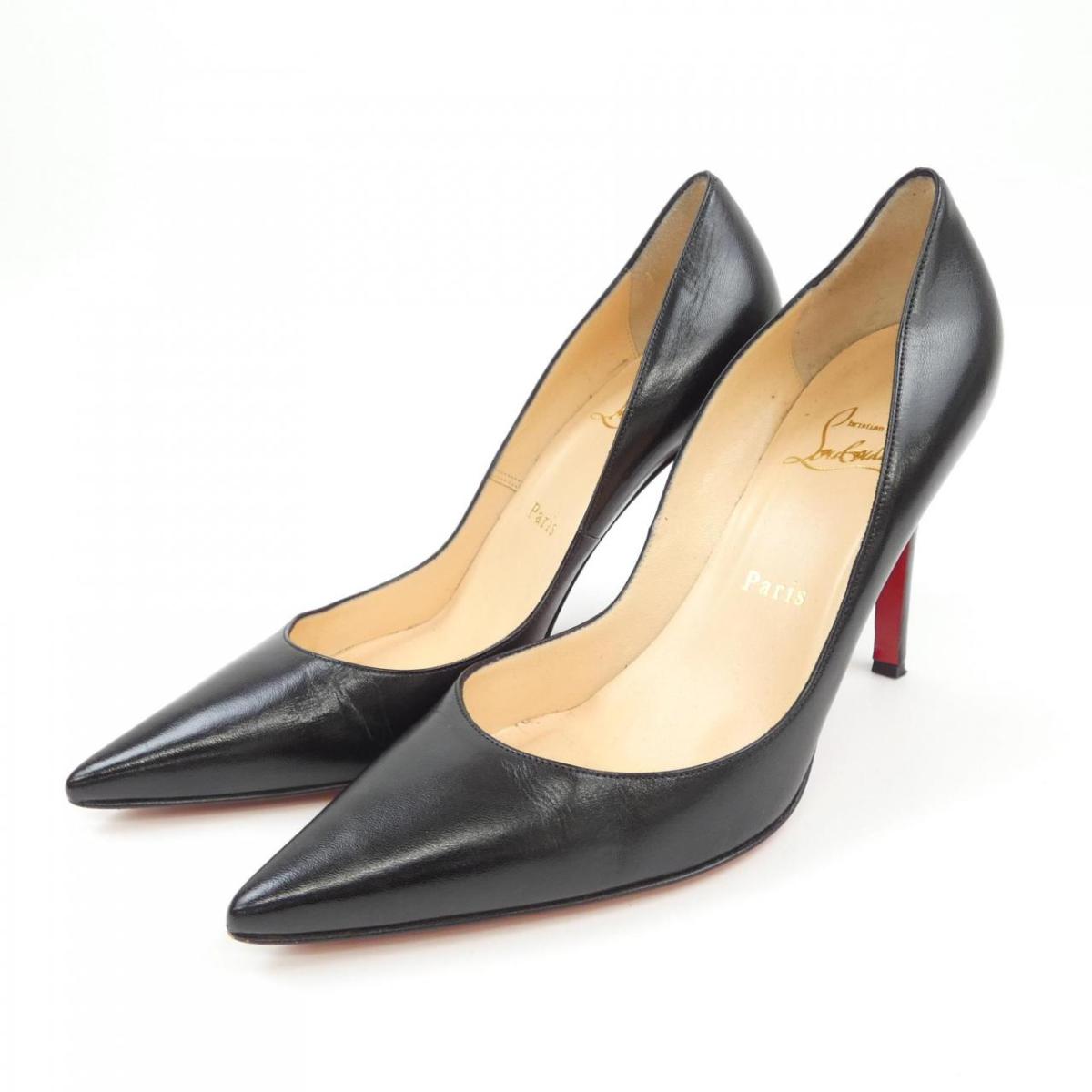Christian Louboutin Shoes Pumps Heel EU 37.5 US 7.5 Black Authentic