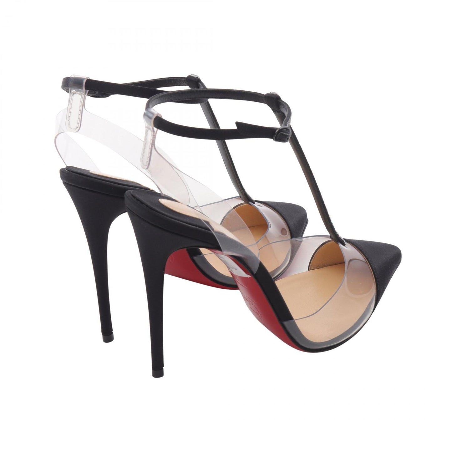 Christian Louboutin Shoes Pumps Heel EU 38.5 US 8.5 Black Clear Authentic