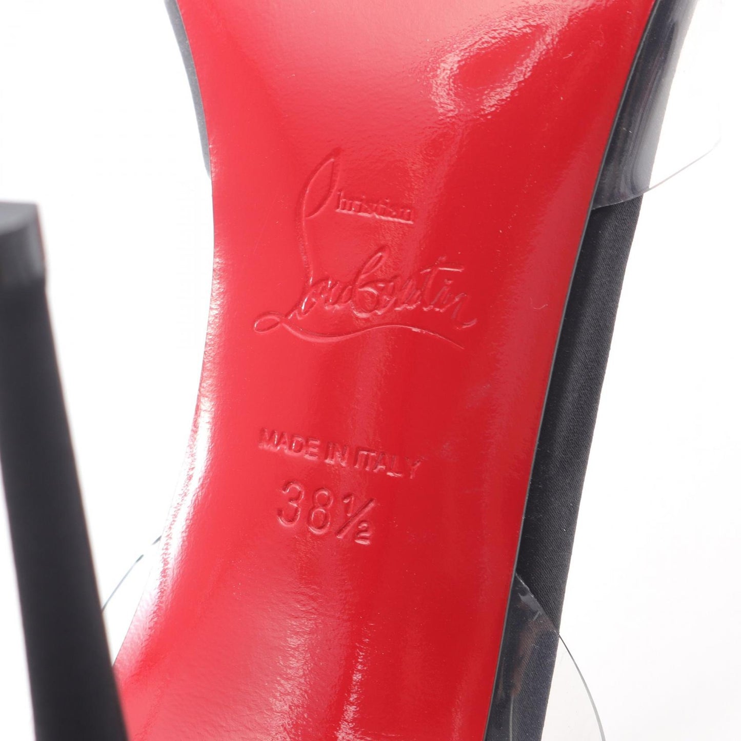 Christian Louboutin Shoes Pumps Heel EU 38.5 US 8.5 Black Clear Authentic