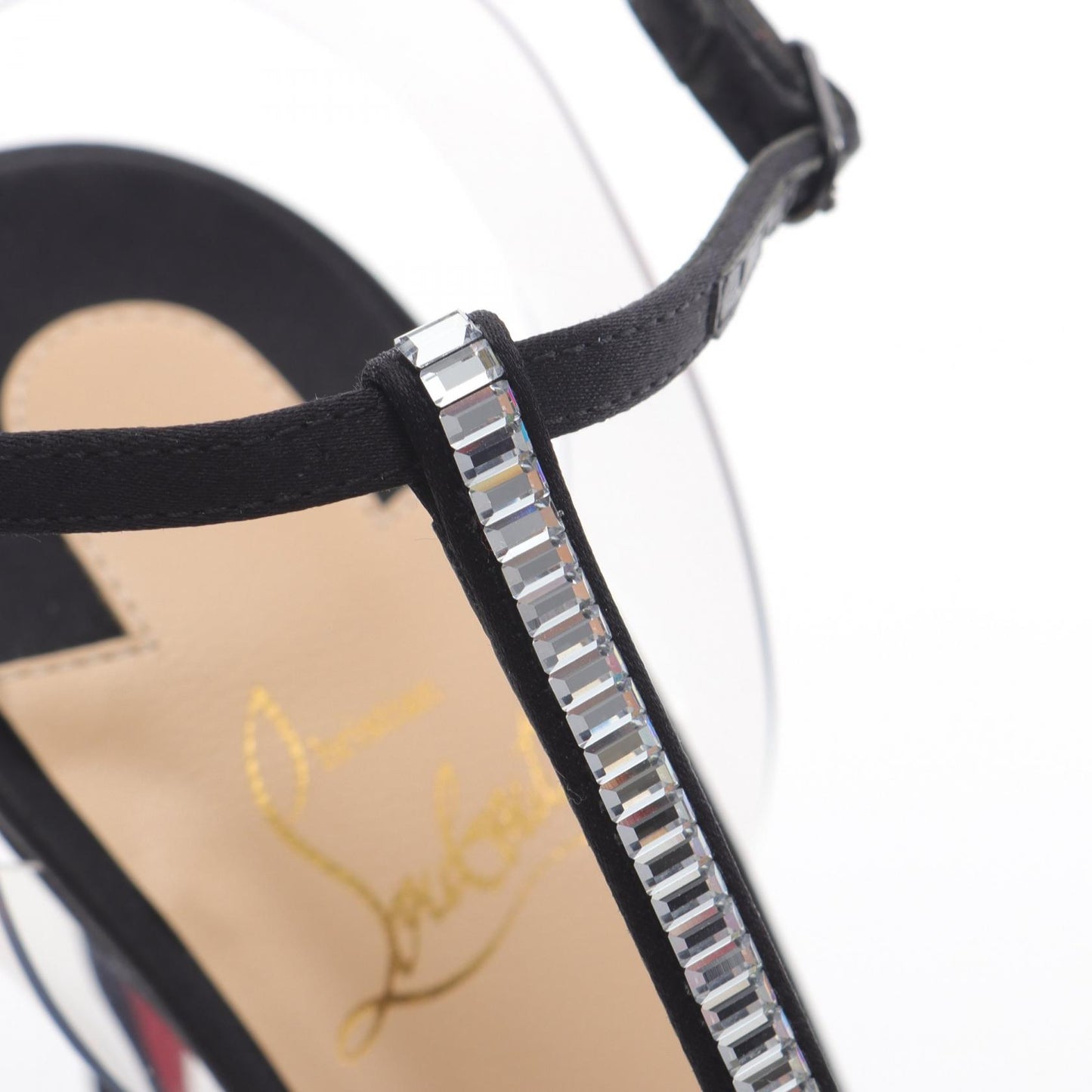 Christian Louboutin Shoes Pumps Heel EU 38.5 US 8.5 Black Clear Authentic