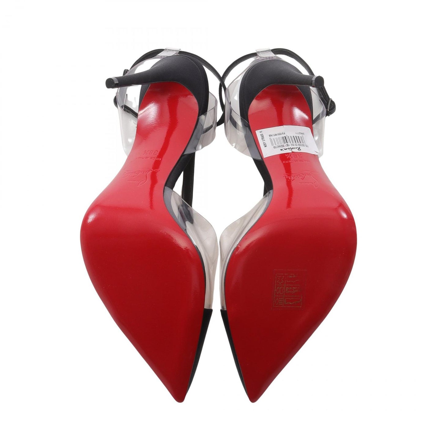 Christian Louboutin Shoes Pumps Heel EU 38.5 US 8.5 Black Clear Authentic