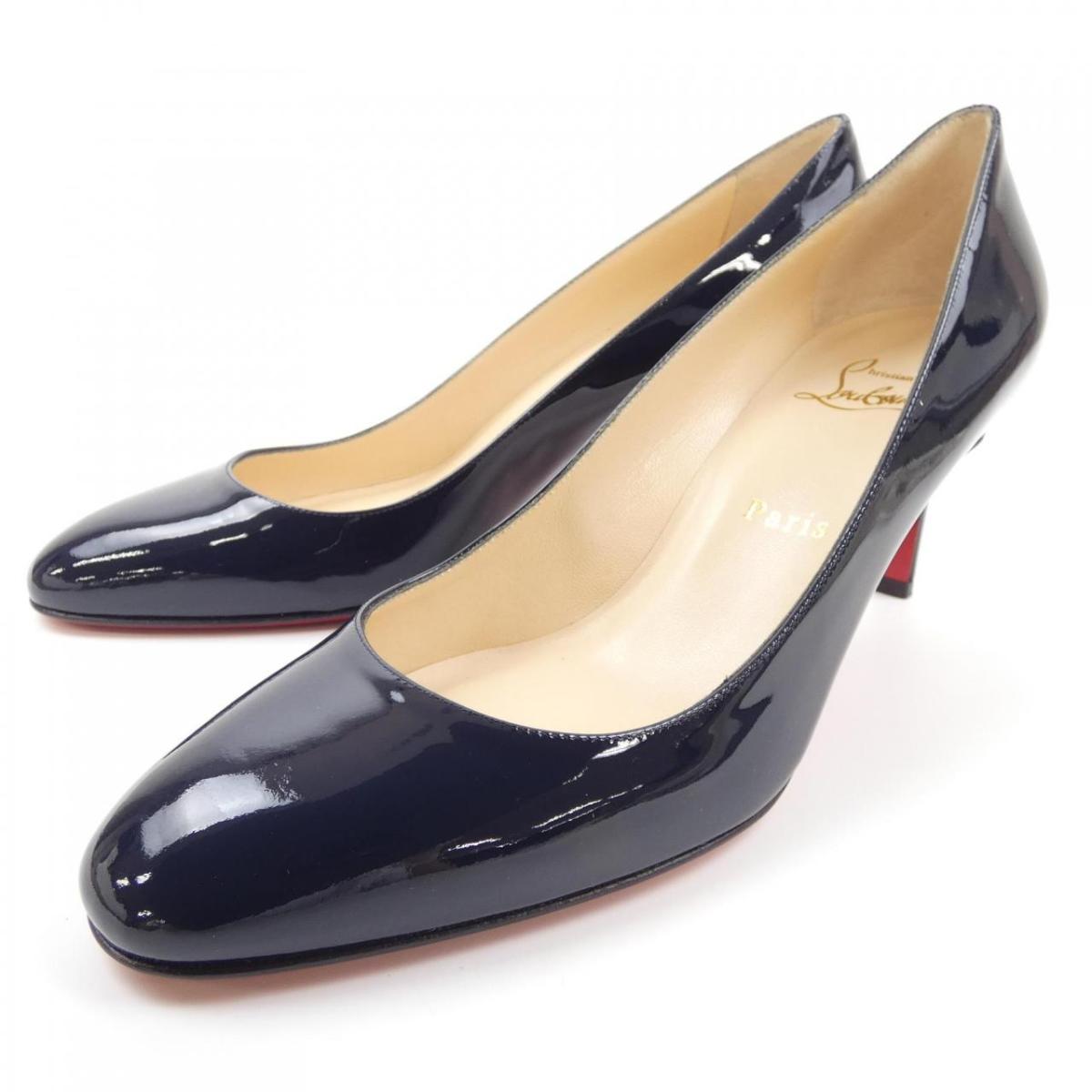 Christian Louboutin Shoes Pumps Heel EU 38 US 8 Navy Authentic