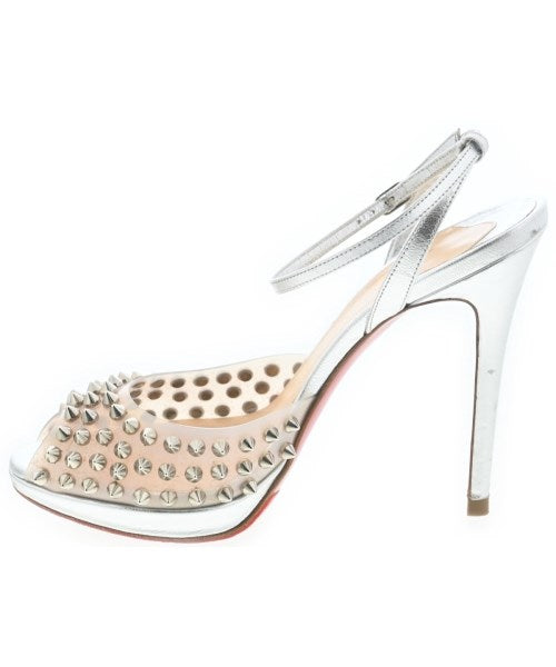 Christian Louboutin Shoes Pumps Heel EU 37 US 7 Silver Clear Authentic