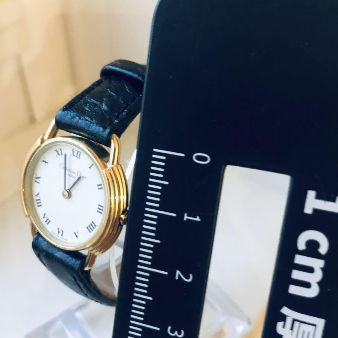 Christian Dior Watch Wristwatch Logo White Black Women's Authentic