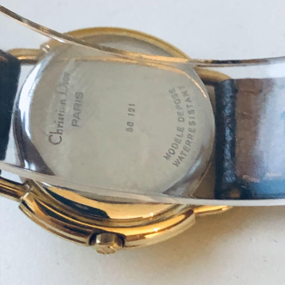 Christian Dior Watch Wristwatch Logo White Black Women's Authentic
