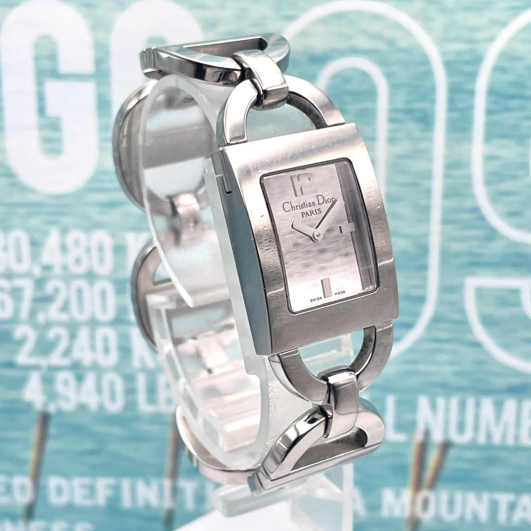 Christian Dior D78-109 Quartz Watch Wristwatch Logo Silver Women's Authentic
