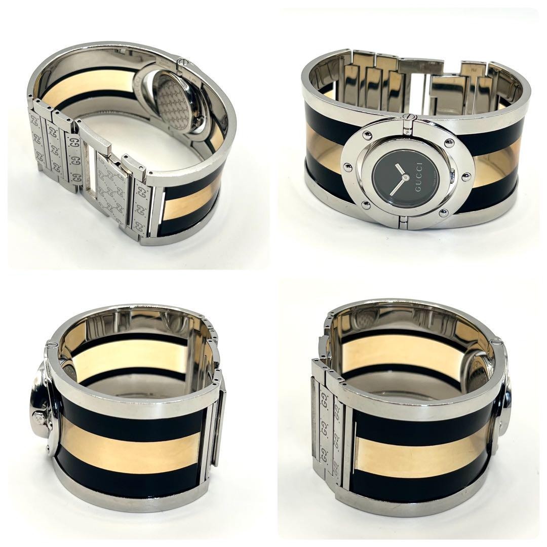 GUCCI Quartz Watch Wristwatch Black Silver Women's Authentic