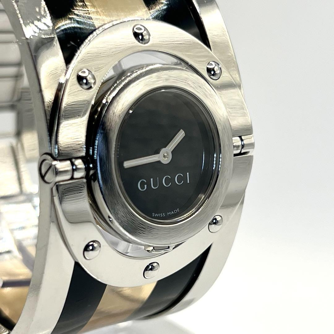 GUCCI Quartz Watch Wristwatch Black Silver Women's Authentic