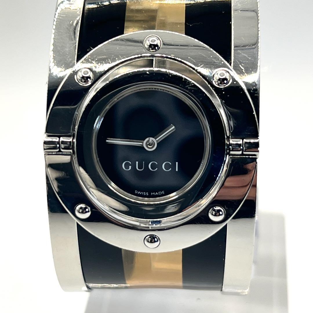 GUCCI Quartz Watch Wristwatch Black Silver Women's Authentic