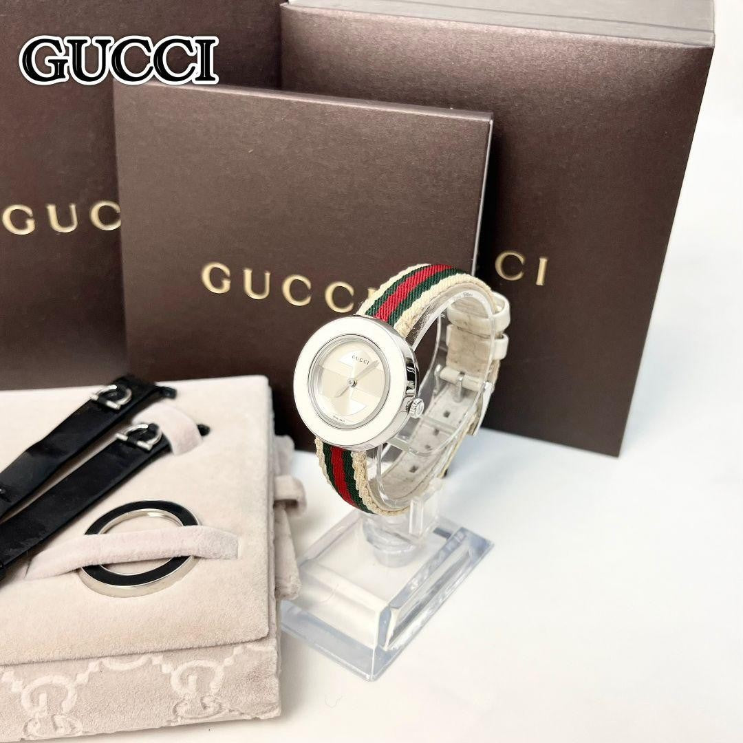 GUCCI 129.5 Quartz Watch Wristwatch Sherry Line Silver Women's Authentic