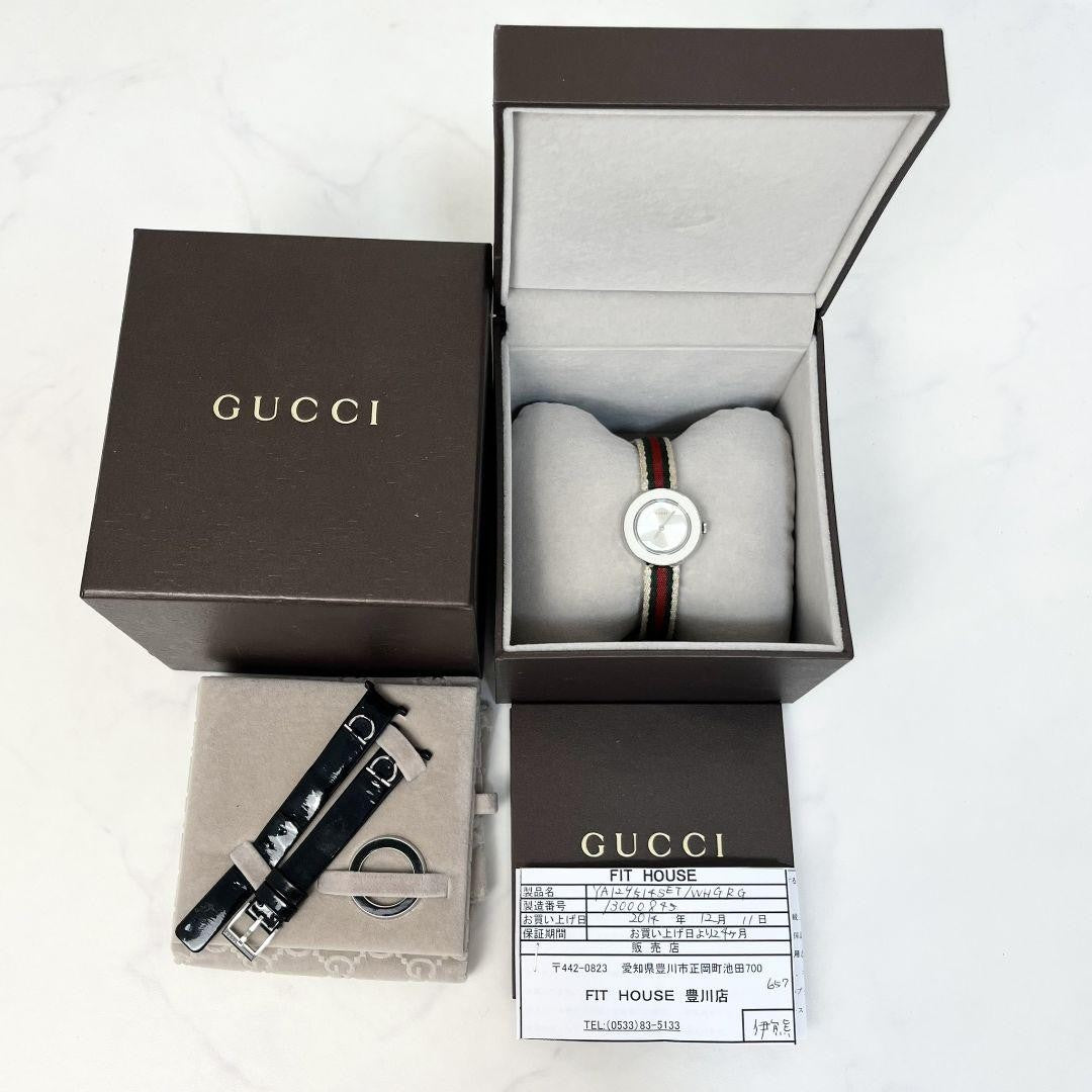 GUCCI 129.5 Quartz Watch Wristwatch Sherry Line Silver Women's Authentic