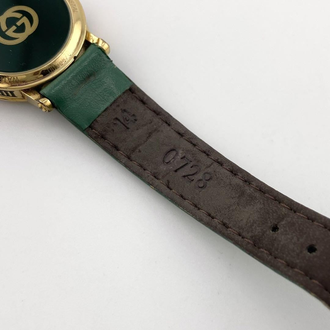 GUCCI 7200L Quartz Watch Wristwatch Gold Green Women's Authentic