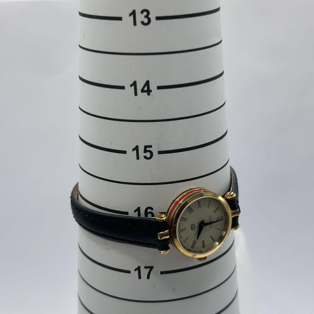 GUCCI Quartz Watch Wristwatch Gold White Beige Women's Authentic