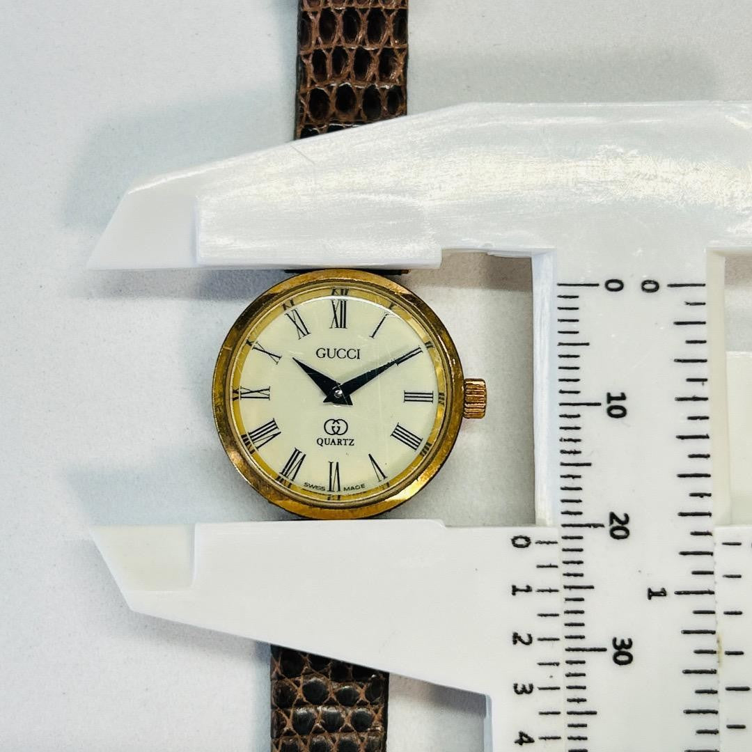 GUCCI Quartz Watch Wristwatch Gold White Women's Authentic