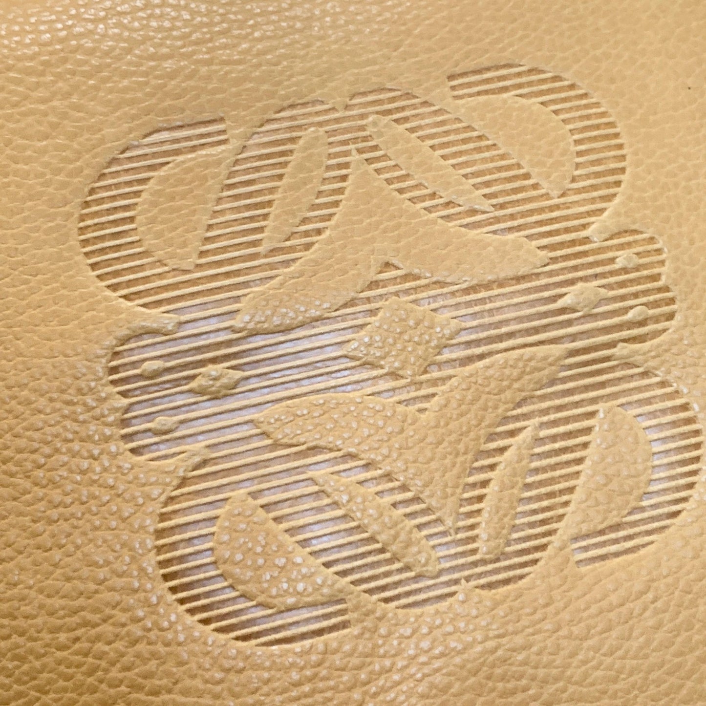 LOEWE Bag Anagram Hand Tote Purse Leather Yellow Brown Used Women's Authentic