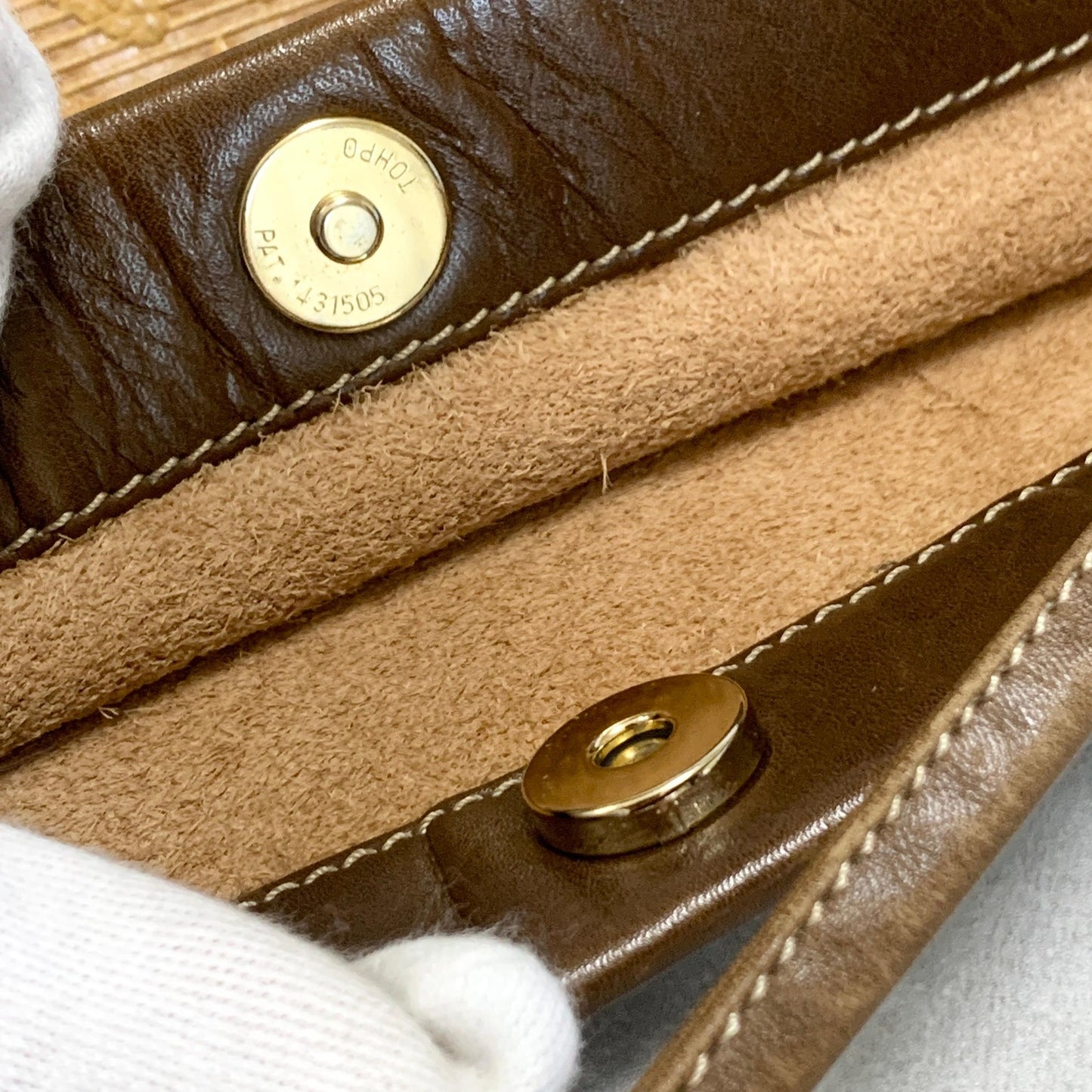 LOEWE Bag Anagram Hand Tote Purse Leather Yellow Brown Used Women's Authentic