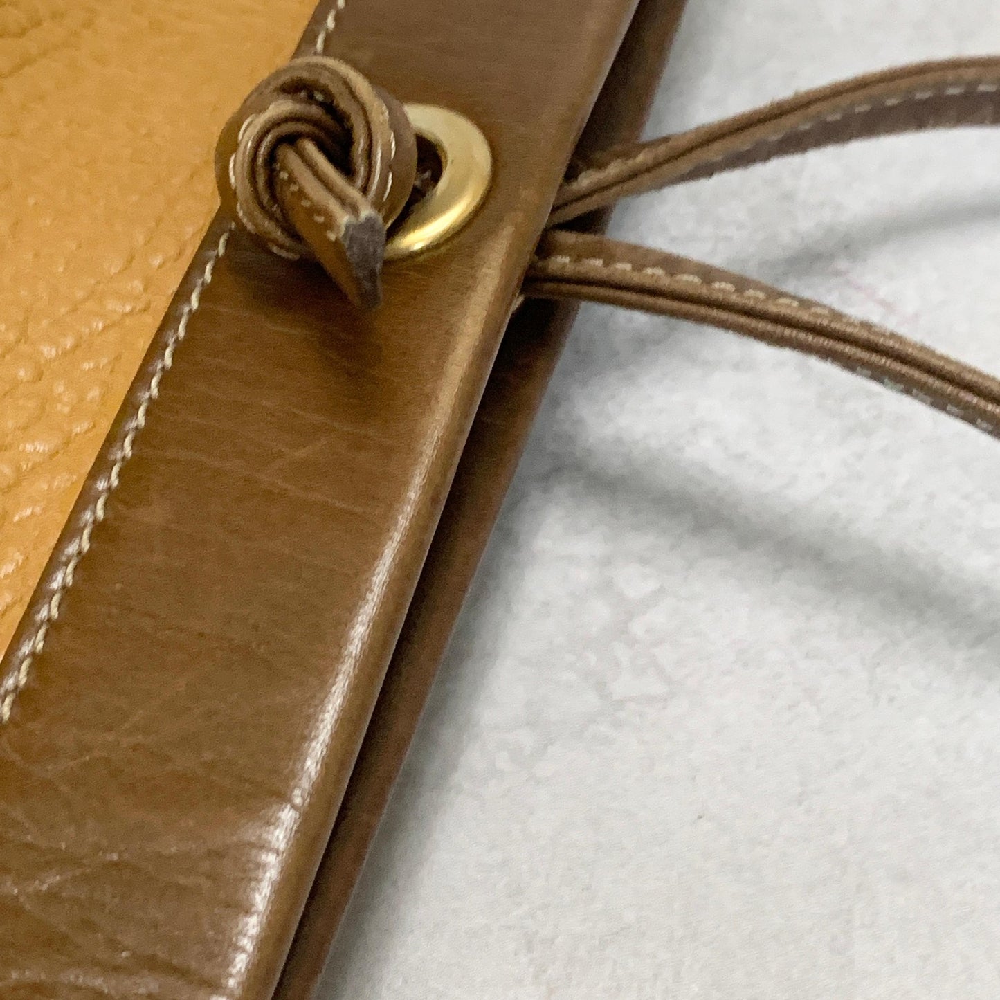 LOEWE Bag Anagram Hand Tote Purse Leather Yellow Brown Used Women's Authentic