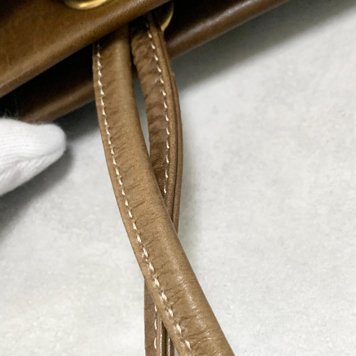 LOEWE Bag Anagram Hand Tote Purse Leather Yellow Brown Used Women's Authentic