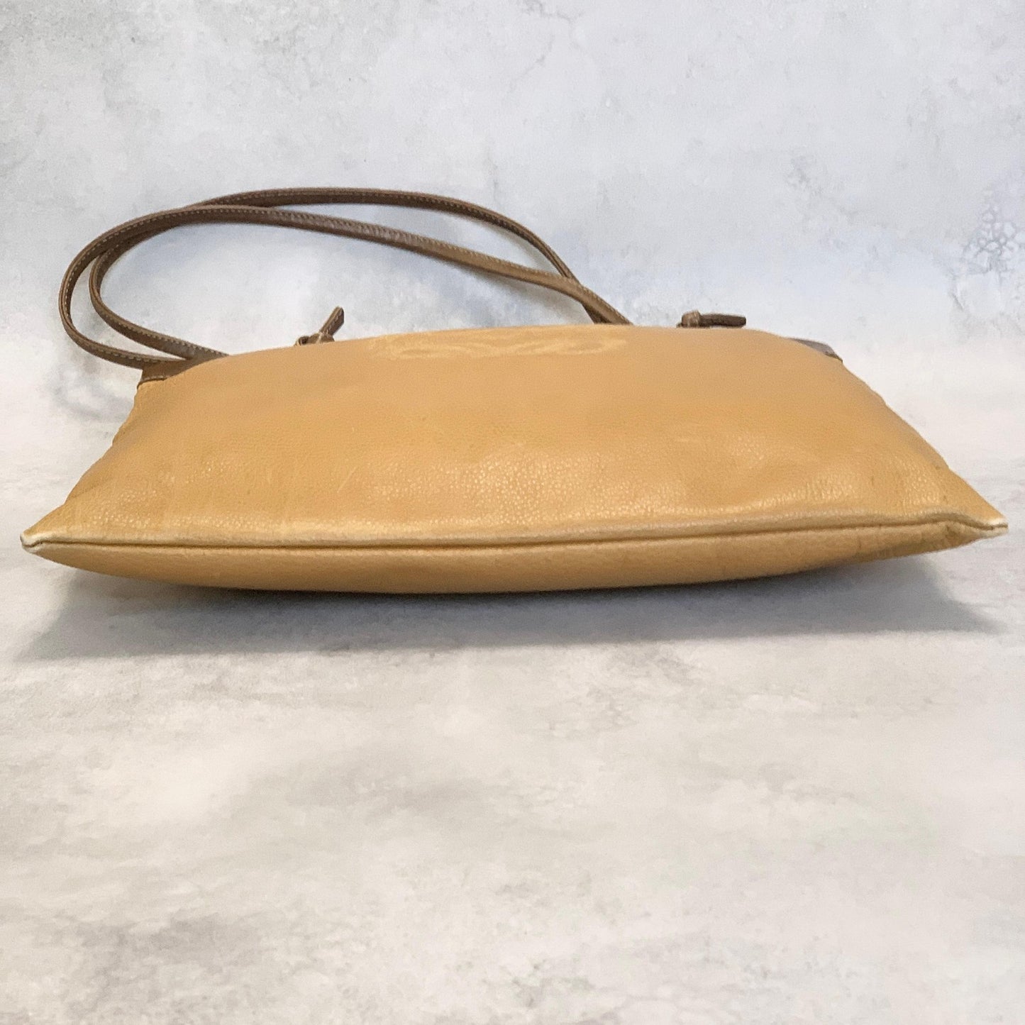 LOEWE Bag Anagram Hand Tote Purse Leather Yellow Brown Used Women's Authentic