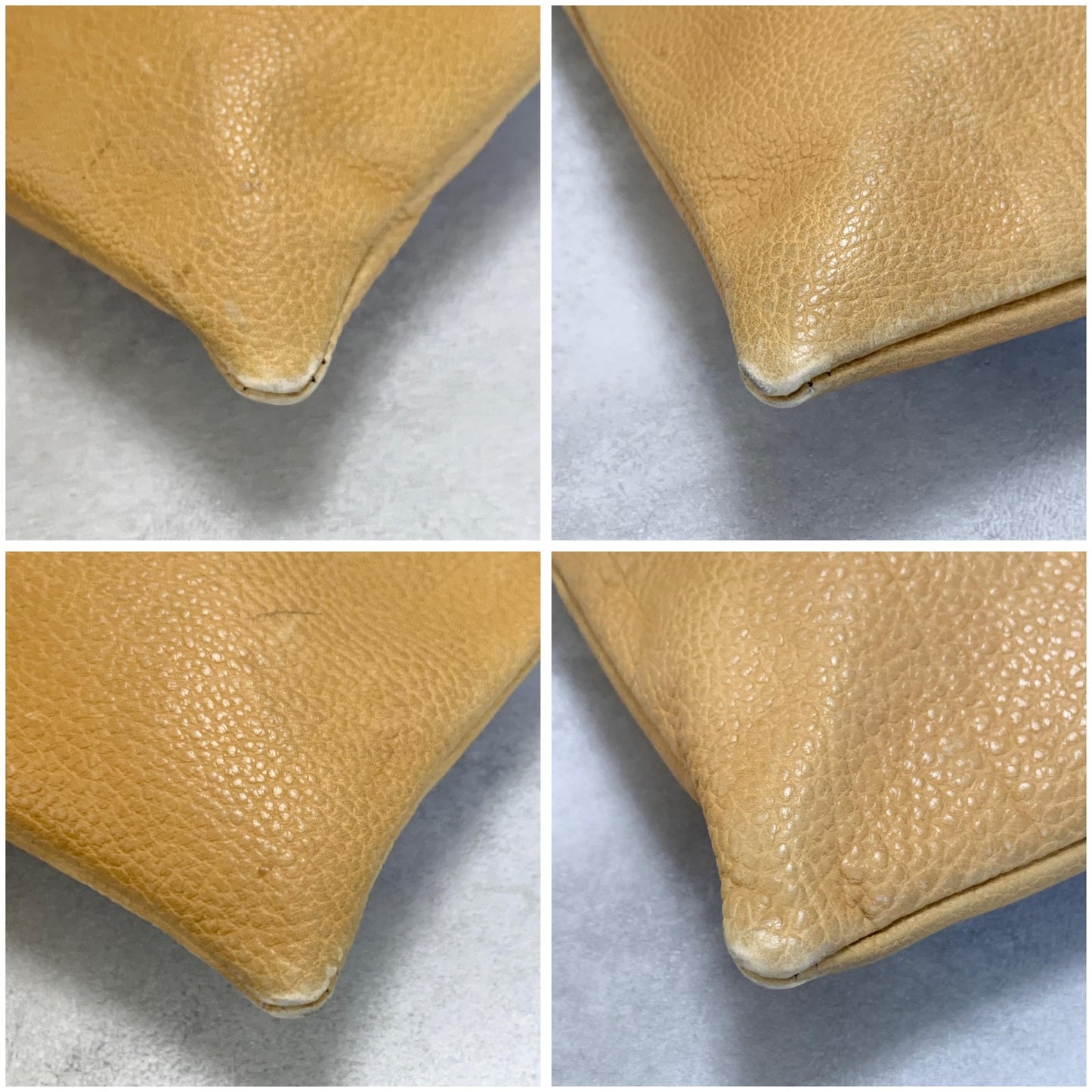 LOEWE Bag Anagram Hand Tote Purse Leather Yellow Brown Used Women's Authentic