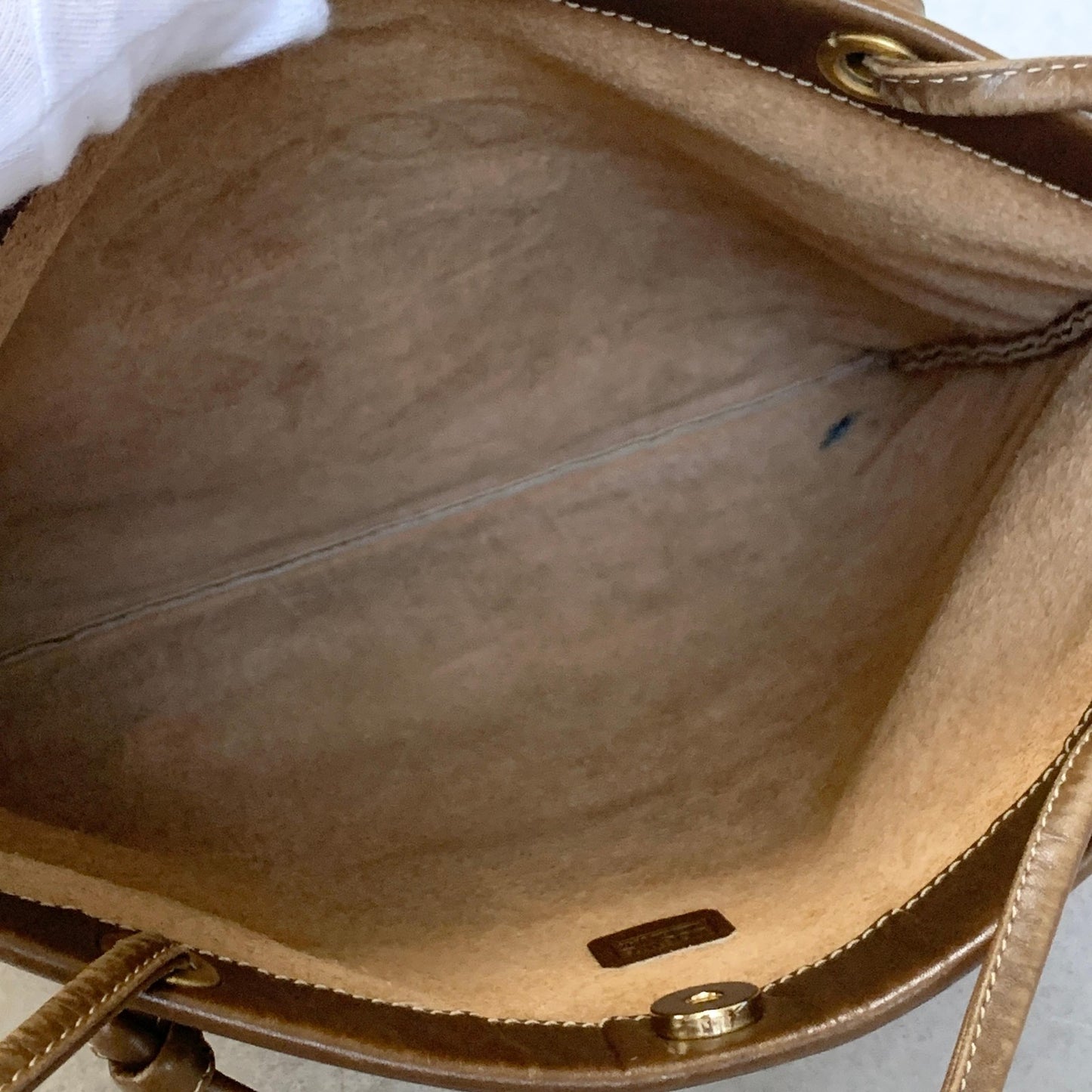 LOEWE Bag Anagram Hand Tote Purse Leather Yellow Brown Used Women's Authentic