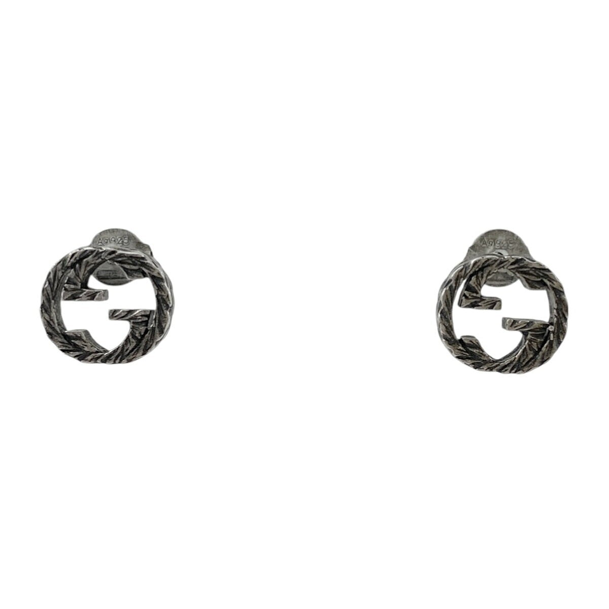 GUCCI Earrings Interlocking G Silver 925 Women Accessory Authentic