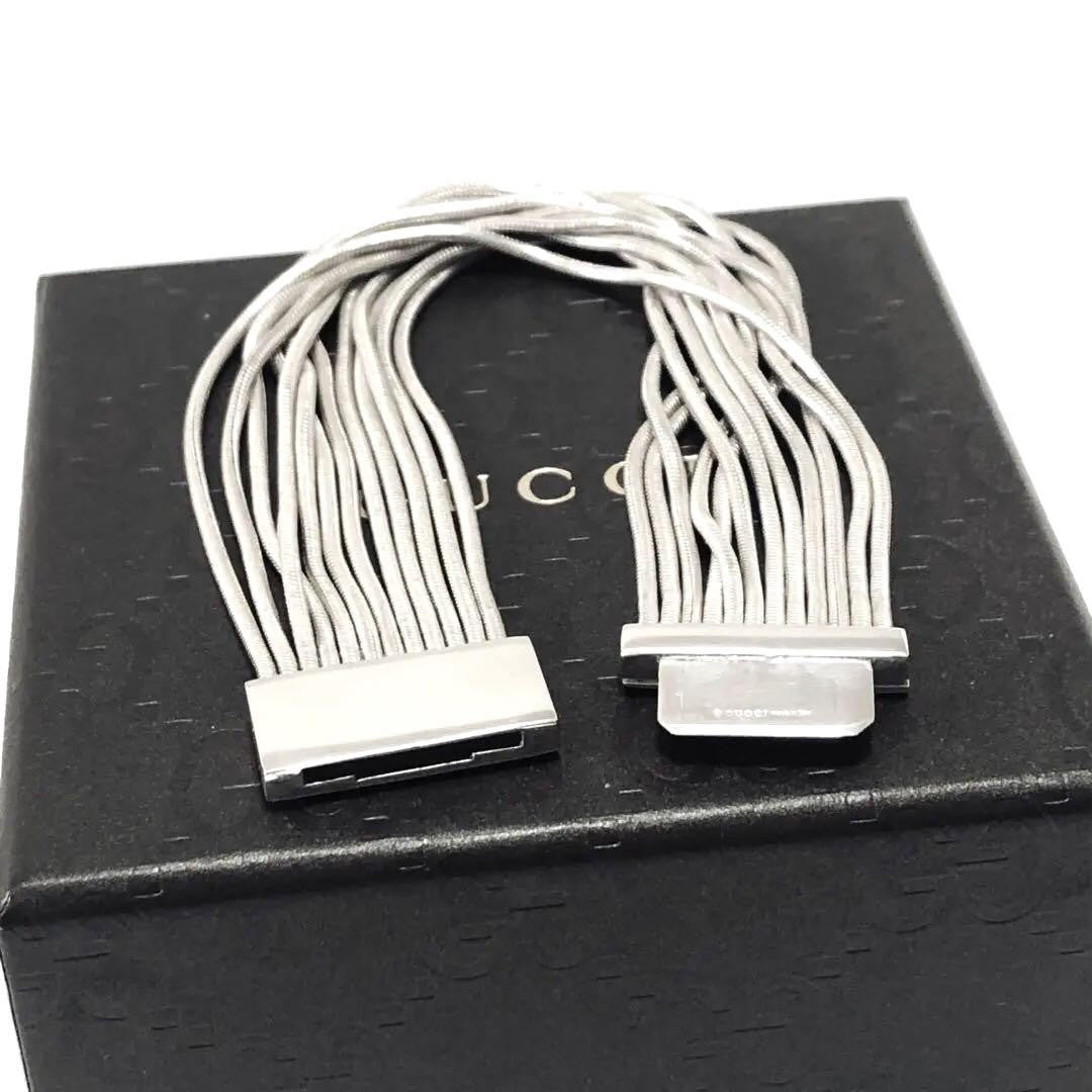 GUCCI Bracelet Bangle 12-strand snake chain Silver 925 Women Accessory Authentic
