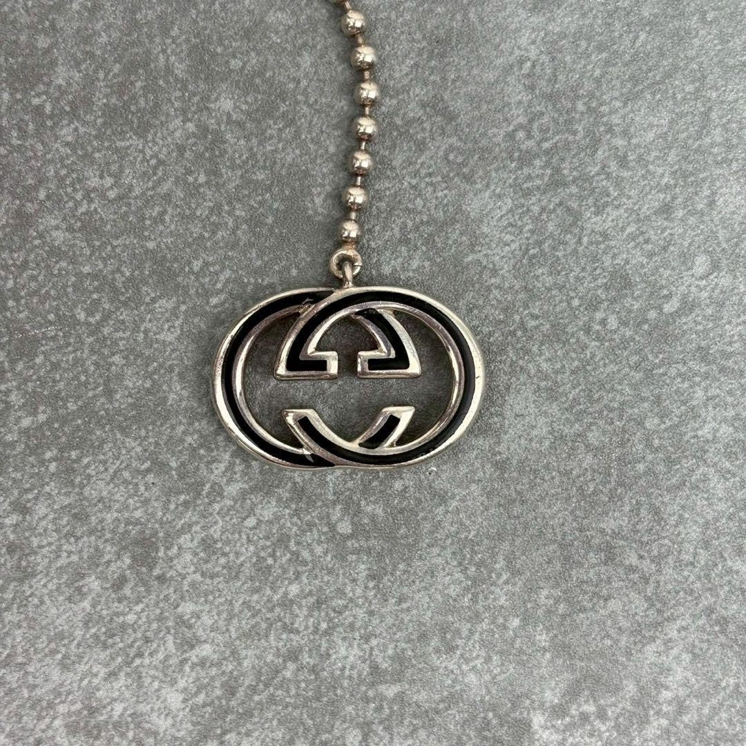 GUCCI Bracelet Bangle Interlocking Ball Chain Silver Women Accessory Authentic