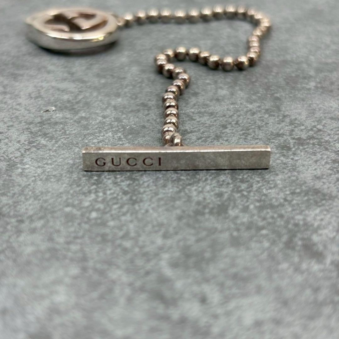 GUCCI Bracelet Bangle Interlocking Ball Chain Silver Women Accessory Authentic