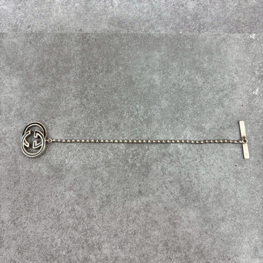 GUCCI Bracelet Bangle Interlocking Ball Chain Silver Women Accessory Authentic