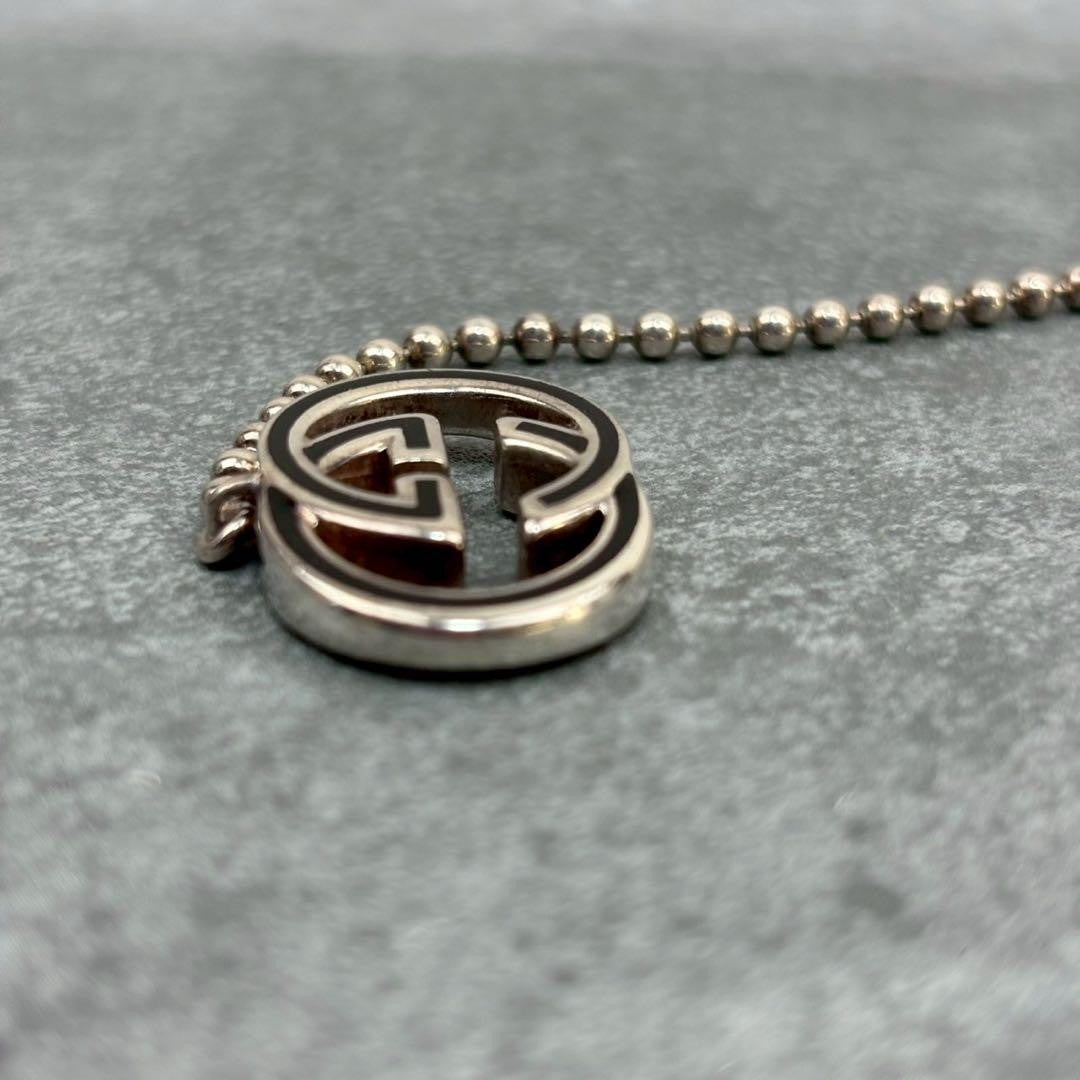 GUCCI Bracelet Bangle Interlocking Ball Chain Silver Women Accessory Authentic