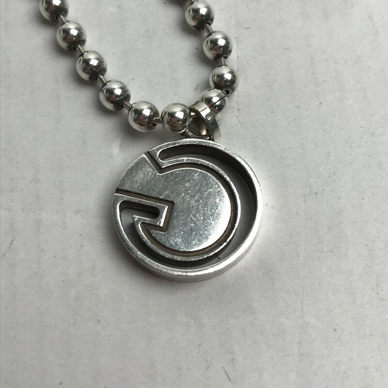 GUCCI Bracelet Bangle G Logo Silver 925 Unisex Accessory Authentic