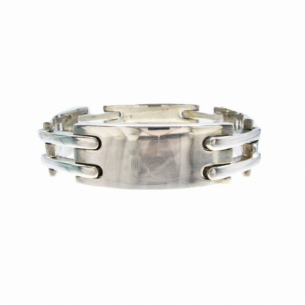 GUCCI Bracelet Bangle With Logo Link Silver 925 Women Accessory Authentic
