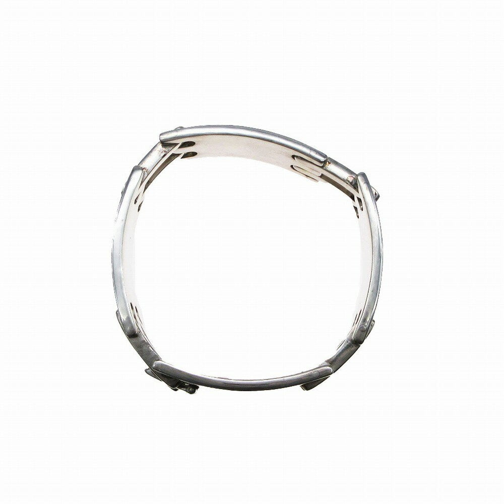 GUCCI Bracelet Bangle With Logo Link Silver 925 Women Accessory Authentic