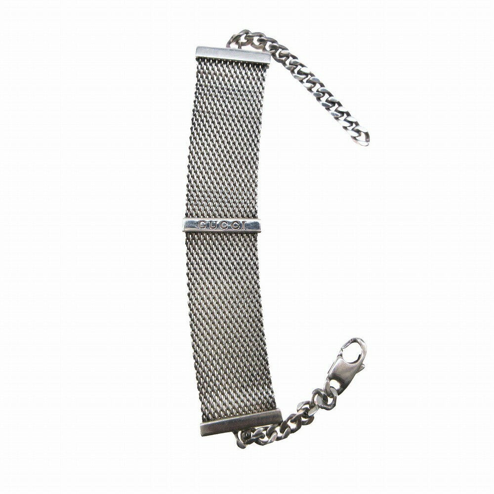 OLD GUCCI Bracelet Bangle Mesh Silver 925 Women Accessory Authentic