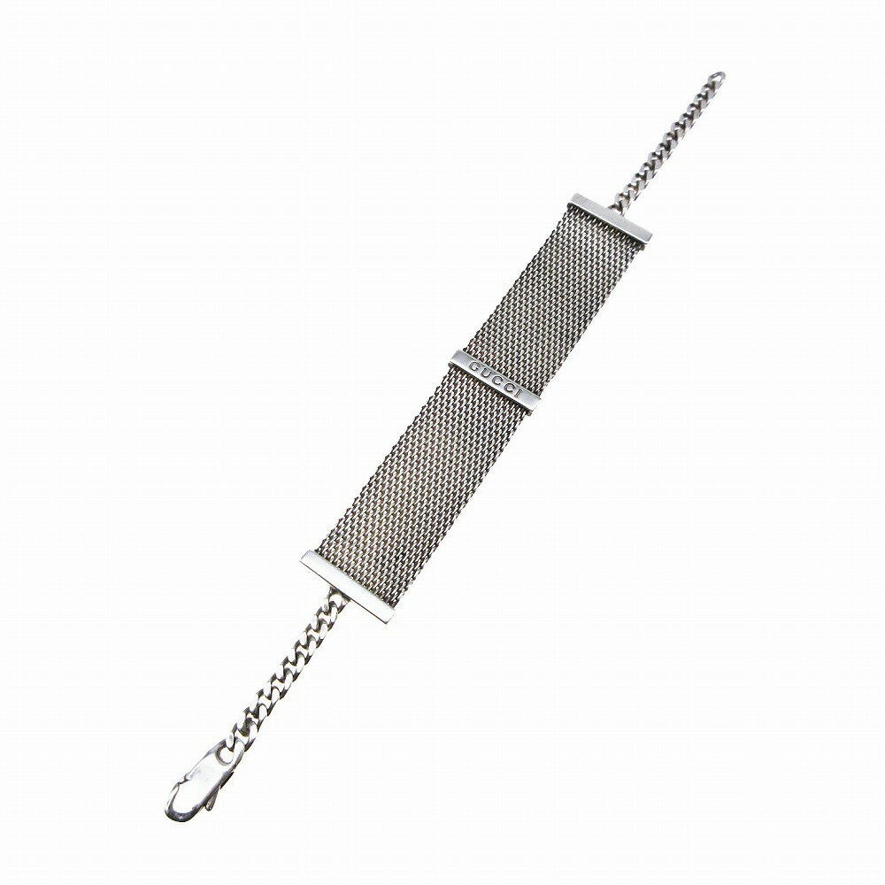 OLD GUCCI Bracelet Bangle Mesh Silver 925 Women Accessory Authentic
