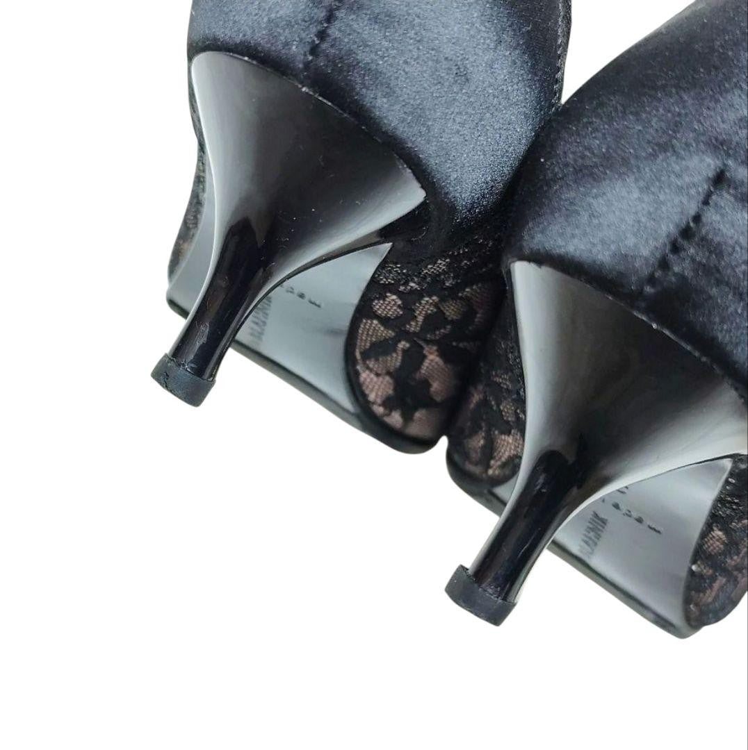 Manolo Blahnik Shoes Pumps Heel HANGISI EU 36 US 6 Black Authentic