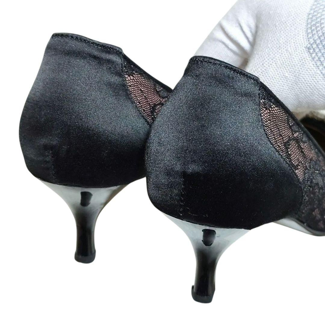 Manolo Blahnik Shoes Pumps Heel HANGISI EU 36 US 6 Black Authentic