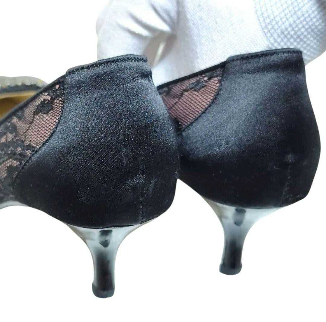 Manolo Blahnik Shoes Pumps Heel HANGISI EU 36 US 6 Black Authentic