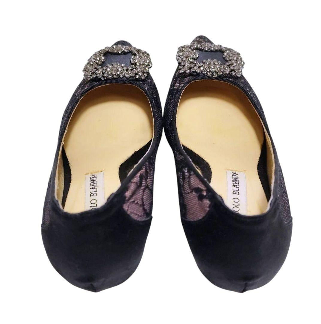 Manolo Blahnik Shoes Pumps Heel HANGISI EU 36 US 6 Black Authentic