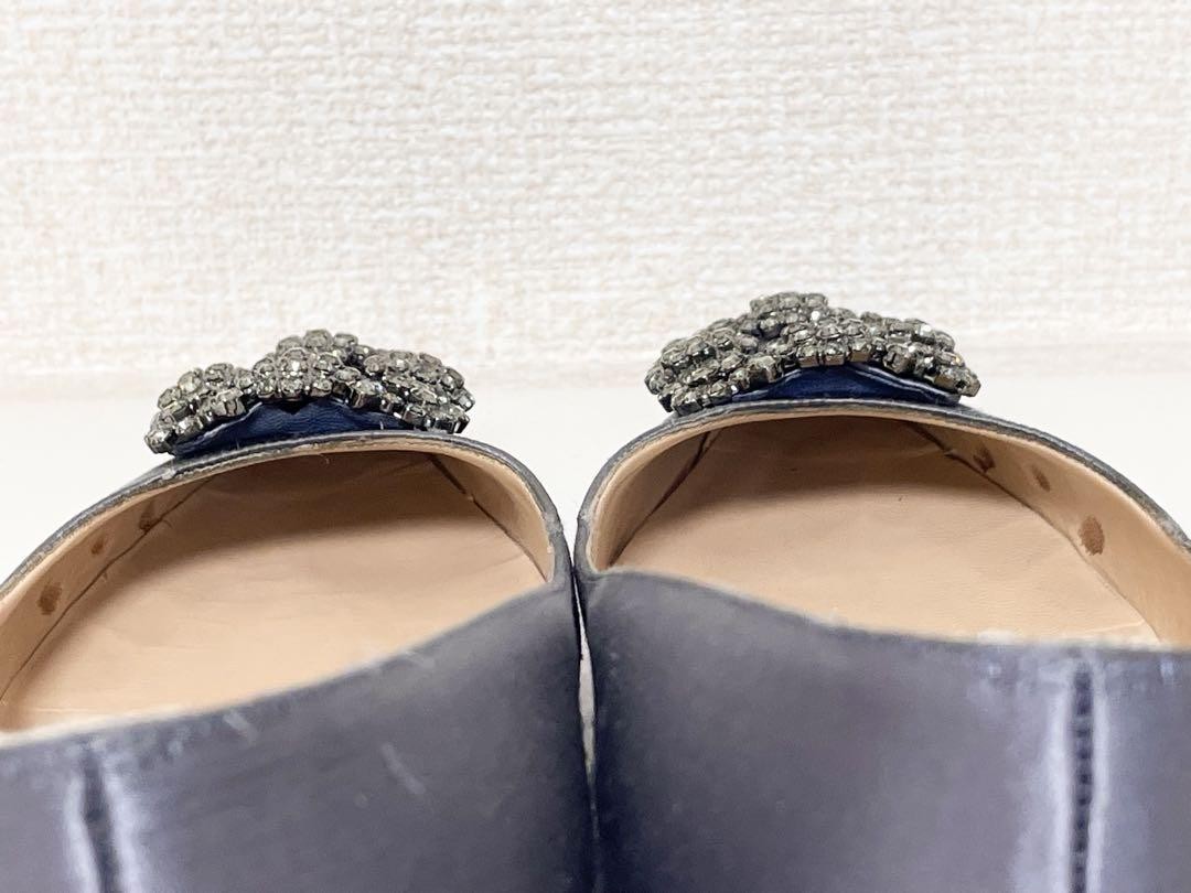 Manolo Blahnik Shoes Pumps Heel HANGISI EU 36.5 US 6.5 Gray Purple Authentic