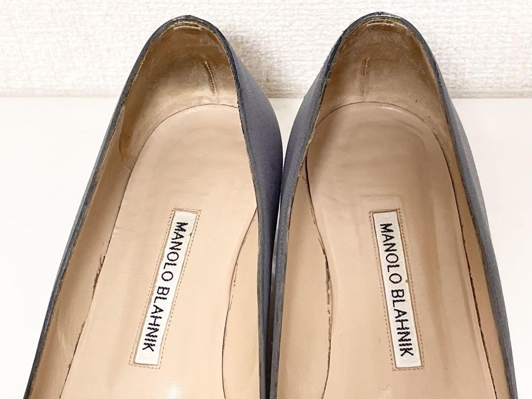Manolo Blahnik Shoes Pumps Heel HANGISI EU 36.5 US 6.5 Gray Purple Authentic