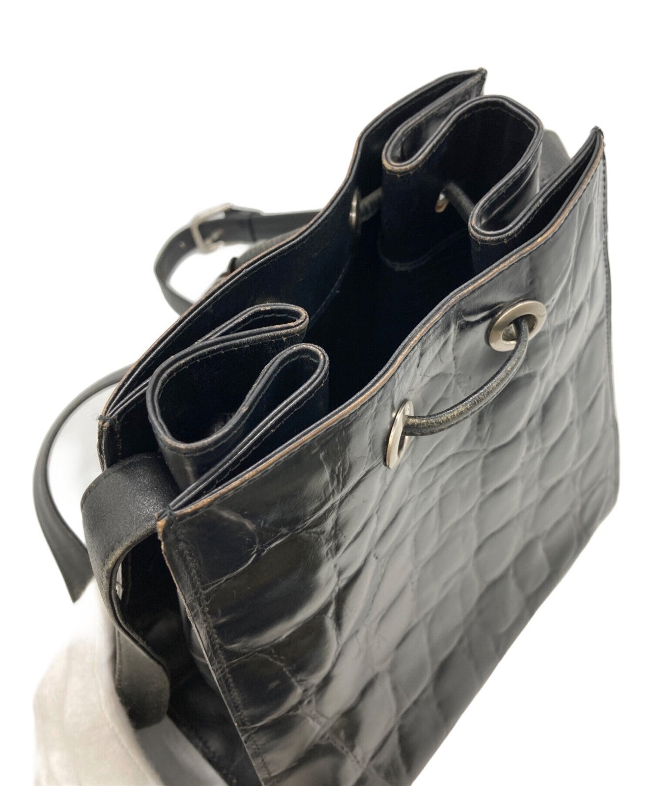VERSACE Shoulder Bag Purse Black Authentic