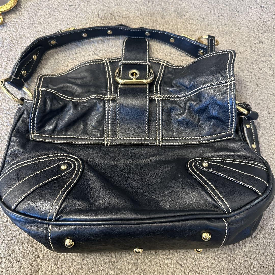 Dolce & Gabbana Hand Bag Tote Purse Leather Black Authentic
