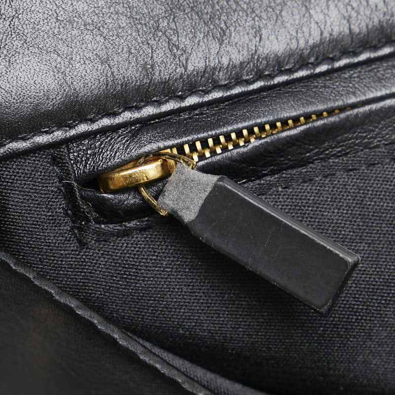 VERSACE Hand Bag Tote Purse Medusa Leather Black Authentic
