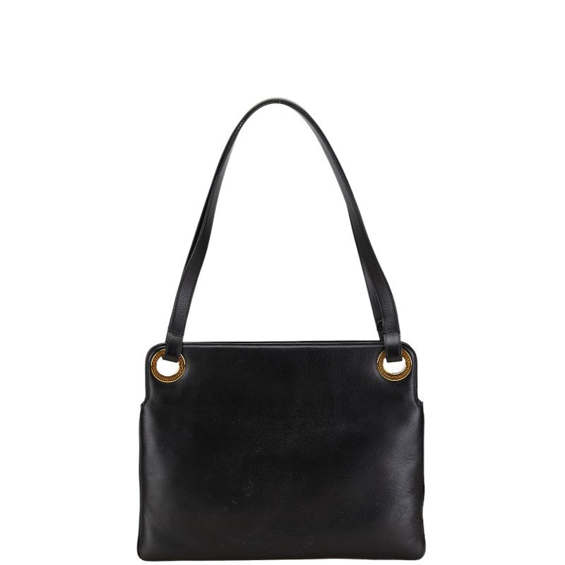 VERSACE Hand Bag Tote Purse Medusa Leather Black Authentic