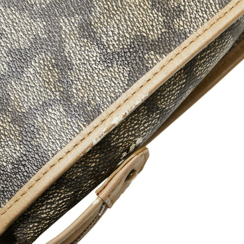 Saint Laurent Clutch Bag Second Bag YSL Cassandra PVC Leather Brown Beige Auth